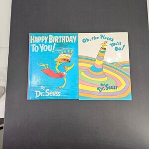 Dr. Seuss Vintage Celebration Lot Happy Birthday & Oh The Places Youll Go Books